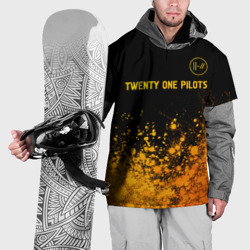 Накидка на куртку 3D Twenty One Pilots - gold gradient: символ сверху