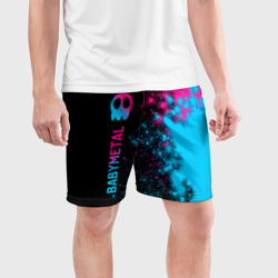 Мужские шорты спортивные Babymetal - neon gradient: по-вертикали - фото 2