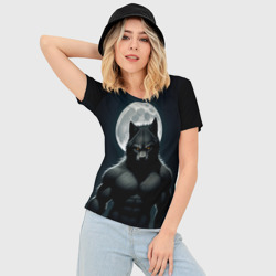 Женская футболка 3D Slim Темный оборотень - фото 2