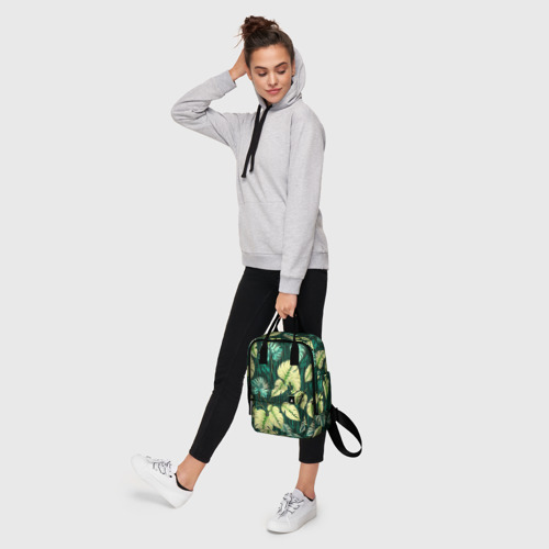 Женский рюкзак 3D с принтом Листья узор тропический, фото #4