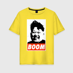 Женская футболка хлопок Oversize Boom Ким Чен Ын