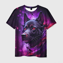 Мужская футболка 3D Собака космос