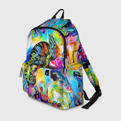 Рюкзак 3D Маскировка хамелеона на фоне ярких красок