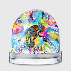 Игрушка Снежный шар Маскировка хамелеона на фоне ярких красок