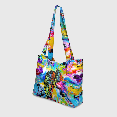 Пляжная сумка 3D Маскировка хамелеона на фоне ярких красок - фото 3