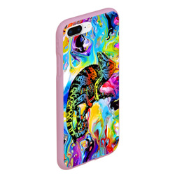 Чехол для iPhone 7Plus/8 Plus матовый Маскировка хамелеона на фоне ярких красок - фото 2