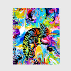 Тетрадь Маскировка хамелеона на фоне ярких красок