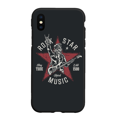 Чехол для iPhone XS Max матовый Rockstar music, цвет черный