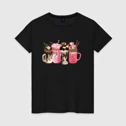 Женская футболка хлопок Молочные коктейли