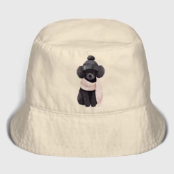 Детская панама хлопок Лучший друг - пудель черный
