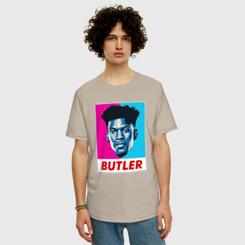 Мужская футболка хлопок Oversize с принтом Butler, фото на моделе #1