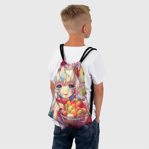 Рюкзак-мешок 3D Блондинка с клубникой - фото 4