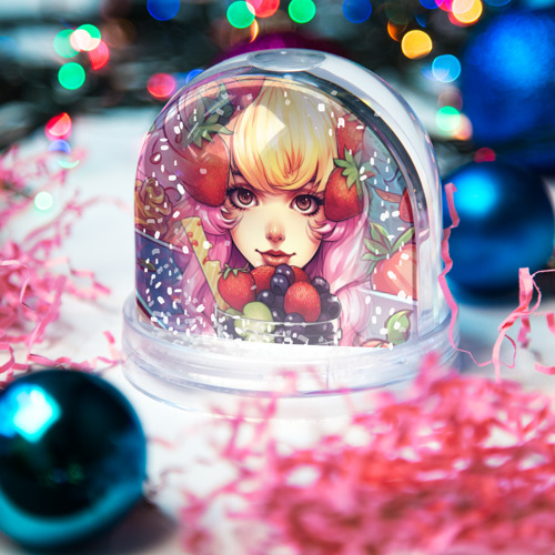 Игрушка Снежный шар Блондинка с ягодами - фото 3