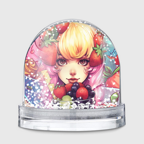 Игрушка Снежный шар Блондинка с ягодами
