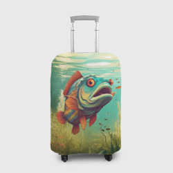 Чехол для чемодана 3D Рыбка карп в воде