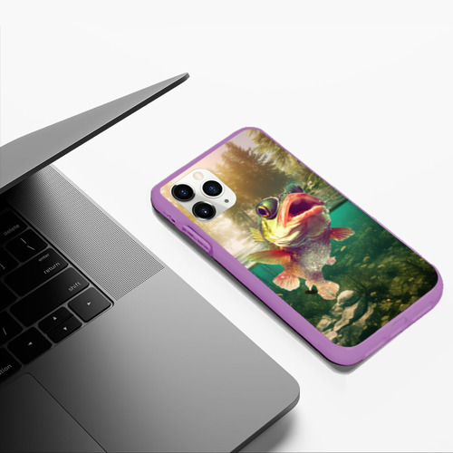 Чехол для iPhone 11 Pro Max матовый с принтом Карп в озере, фото #5