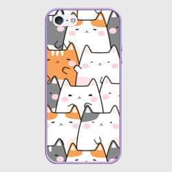 Чехол для iPhone 5/5S матовый Семья котиков