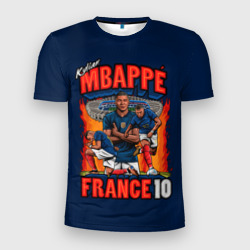 Мужская футболка 3D Slim Килиан Мбаппе сборная Франции 10