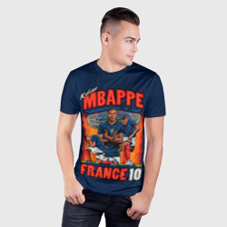 Мужская футболка 3D Slim Килиан Мбаппе сборная Франции 10 - фото 2