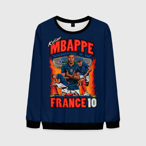 Мужской свитшот 3D Килиан Мбаппе сборная Франции 10, цвет черный