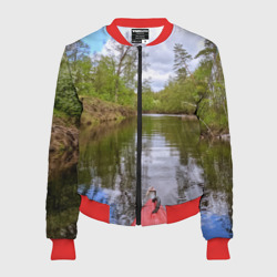 Женский бомбер 3D Красная байдарка