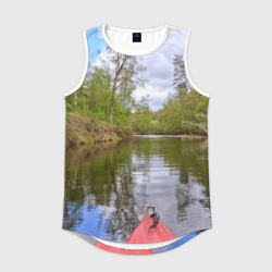 Мужская спортивная майка 3D Красная байдарка