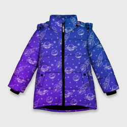 Зимняя куртка для девочек 3D Ракеты и планеты