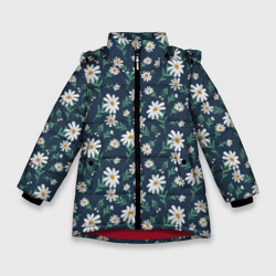 Зимняя куртка для девочек 3D Паттерн с ромашками
