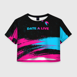 Женская футболка Crop-top 3D Date A Live - neon gradient: символ сверху