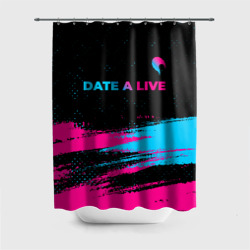 Штора 3D для ванной Date A Live - neon gradient: символ сверху