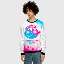 Мужской свитшот 3D Tomodachi Game neon gradient style - фото 2