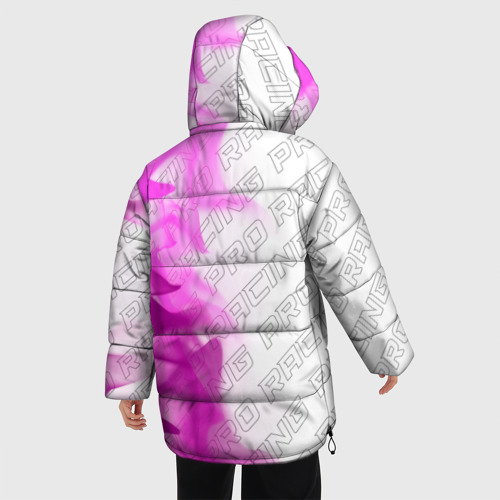 Женская зимняя куртка 3D с принтом BYD pro racing: по-вертикали, вид сзади #2