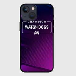 Чехол для iPhone 13 mini Watch Dogs gaming champion: рамка с лого и джойстиком на неоновом фоне