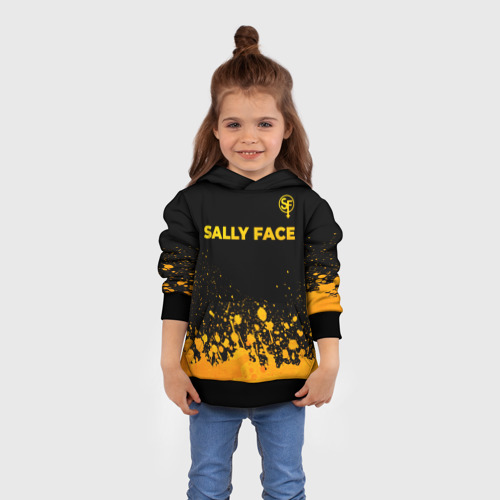 Детская толстовка 3D Sally Face - gold gradient: символ сверху, цвет черный - фото 4