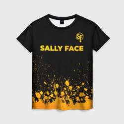 Женская футболка 3D Sally Face - gold gradient: символ сверху