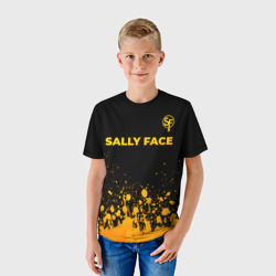 Детская футболка 3D Sally Face - gold gradient: символ сверху - фото 2