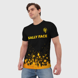 Мужская футболка 3D Sally Face - gold gradient: символ сверху - фото 2