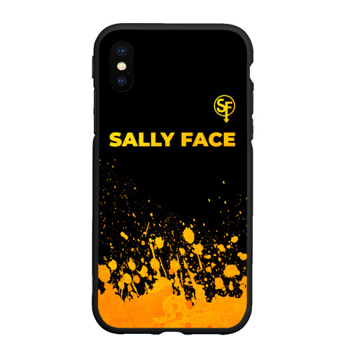 Чехол для iPhone XS Max матовый Sally Face - gold gradient: символ сверху