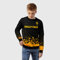 Детский свитшот 3D Sally Face - gold gradient: символ сверху - фото 2