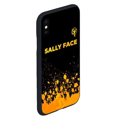 Чехол для iPhone XS Max матовый Sally Face - gold gradient: символ сверху - фото 3