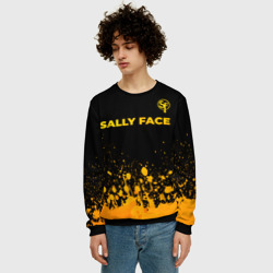 Мужской свитшот 3D Sally Face - gold gradient: символ сверху - фото 2