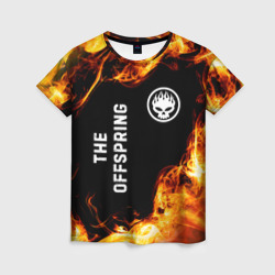 Женская футболка 3D The Offspring и пылающий огонь