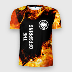 Мужская футболка 3D Slim The Offspring и пылающий огонь