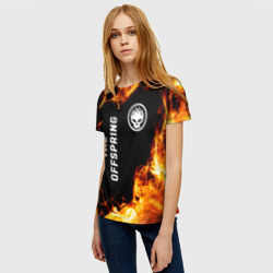 Женская футболка 3D The Offspring и пылающий огонь - фото 2