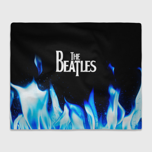Плед 3D The Beatles blue fire, цвет 3D (велсофт)