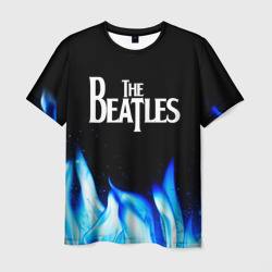 Мужская футболка 3D The Beatles blue fire