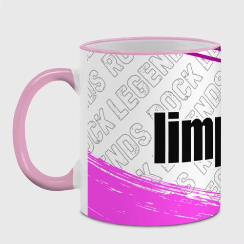 Кружка с полной запечаткой Limp Bizkit rock Legends: надпись и символ, цвет Кант розовый - фото 2