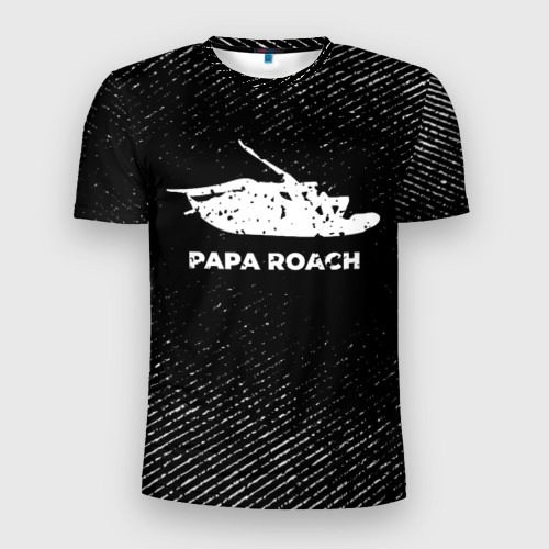 Мужская футболка 3D Slim Papa Roach с потертостями на темном фоне, цвет 3D печать