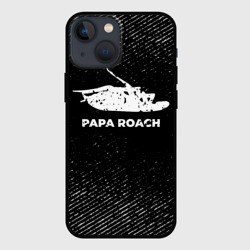 Чехол для iPhone 13 mini Papa Roach с потертостями на темном фоне