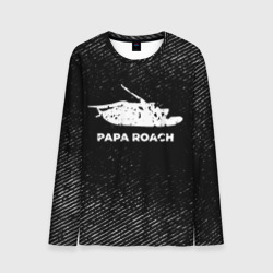 Мужской лонгслив 3D Papa Roach с потертостями на темном фоне